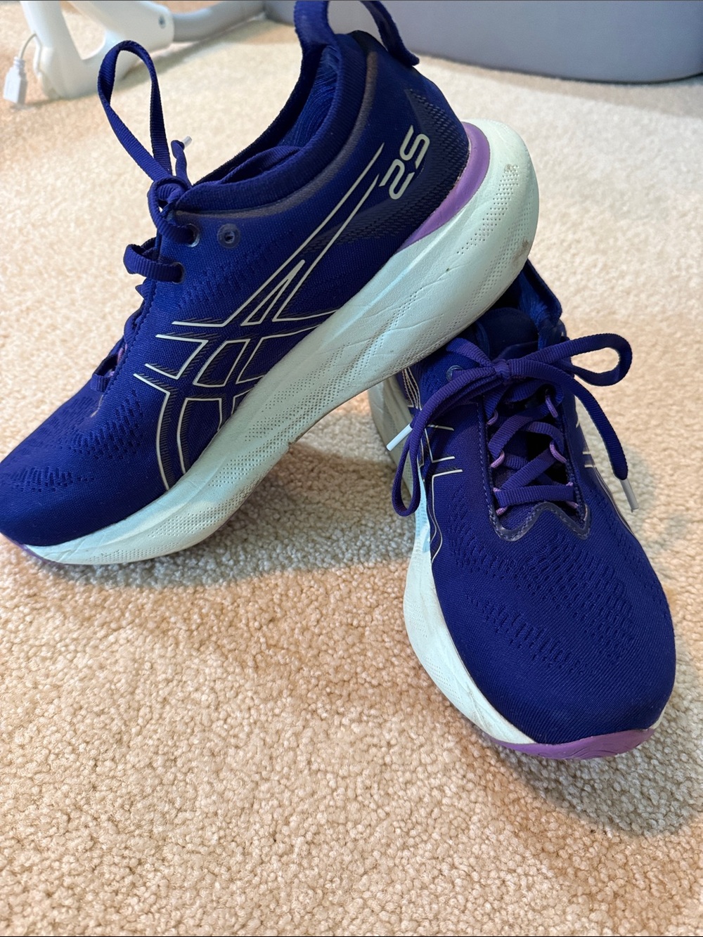 ASICS Women's Athletic Shoes in Royal Blue and Mint Green with Lilac Accents